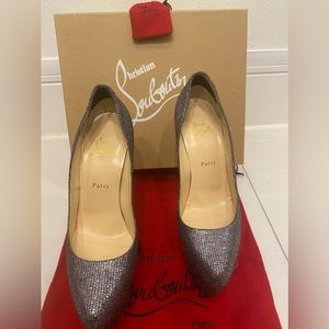 PRICE DROP!!! Christian Louboutin Dafodile 160 Lady Glitter Heels in Silver